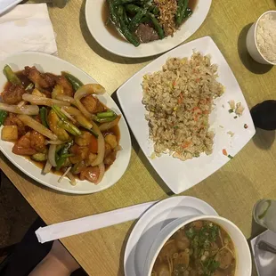 Thai Style Sweet &amp; Sour , Thai Fried Rice, Bangkok Pho, Garlic Green Bean