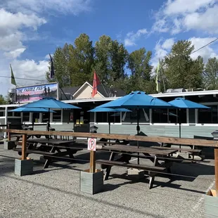 Patio dining. Exterior of the restaurant.