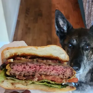 8oz bacon burger! Cooked to medium as requested