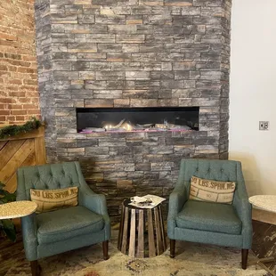 Cozy fireplace seating