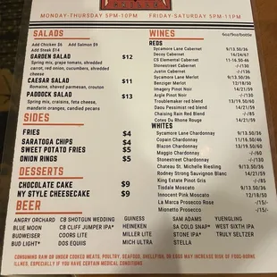 menu