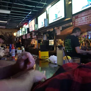 people sitting at the bar