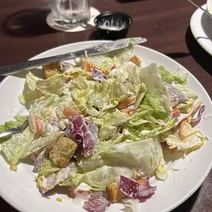Side salad with range dressing.  Pretty tasty with fresh veggies.  Thankfully.