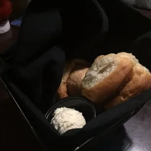 Rolls with butter.
