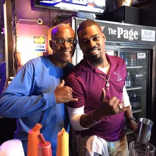 The proprietor Willie, with his handsome bartender - very friendly and welcoming.