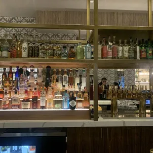 Part of the bar.  Lots of tequilas, mezcals and whiskey