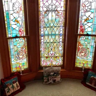 The stained glass is original in this home built in 1898.