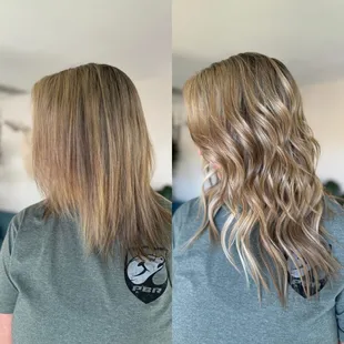 One row hand tied hair extensions by Nicole