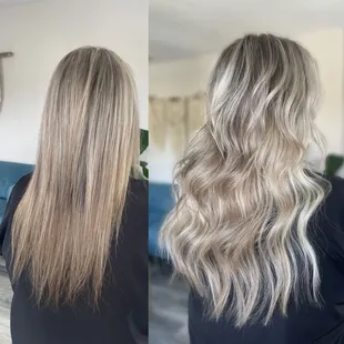 One row of hand tied extensions by Nicole