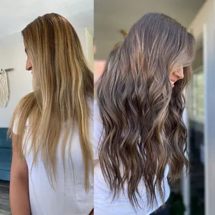 Color correction and one row of hand ties extensions by Nicole