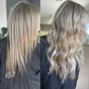 Lived in blonde and one row of hand tied extensions by Nicole