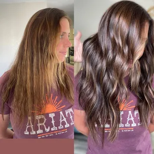 Color correction and one row of hand tied extensions by Nicole