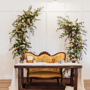 Sweetheart table set up
