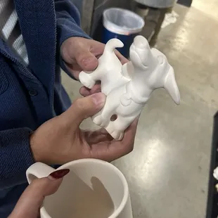 2 examples of kinds of pottery available to paint