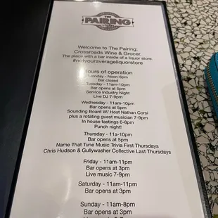 menu