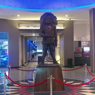 Indian Statue inside Tachi Casinos Entertainment Center
