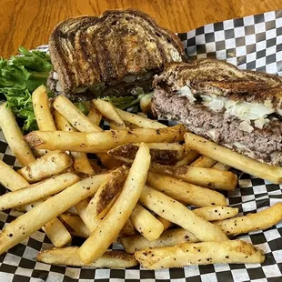 Patty Melt and "pepper fries"