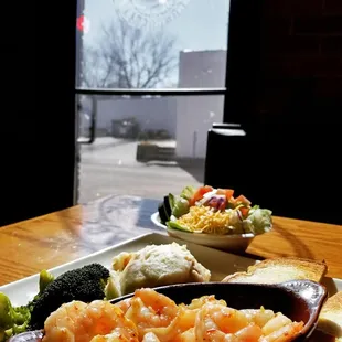 Shrimp Scampi in a Garlic Parmesan Sauce.