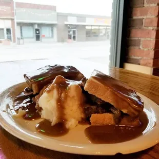 Pot Roast Sandwich with mashed potato and Gravy!