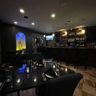 the dining room and bar