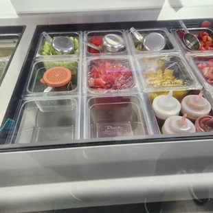 a variety of condiments