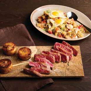 A5 Wagyu Flat Iron with Fried Rice and Potatoes