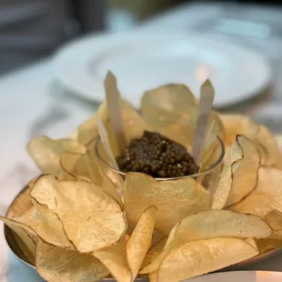 Caviar and chips
