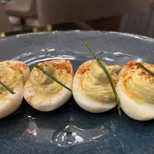 Truffled deviled eggs