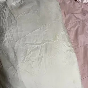 Yellow stained pillow case