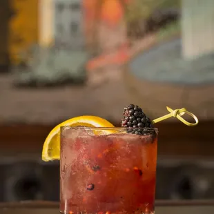 Blackberry Bramble - Ultimate vodka, dry sack sherry, fresh blackberries, hand-squeezed lemon juice, served on the rocks.