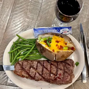 Steak dinner. Call ahead to reserve a seat.