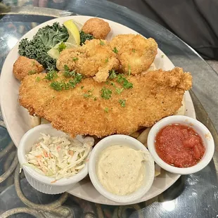 Fried fish and shrimp platter