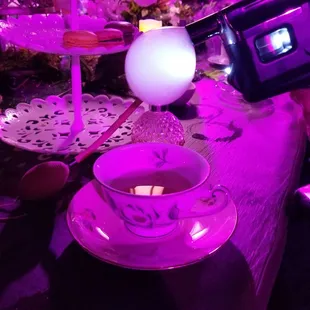 Gin drink about to get smoke bubble