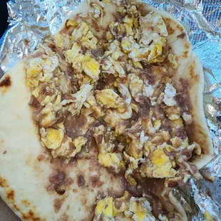 Bean and egg taco