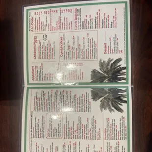 a menu for a restaurant