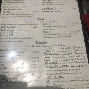 menu