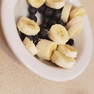 Bananas and blueberries