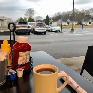 a cup of coffee on the table