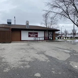 an empty parking lot