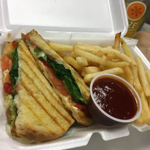 Green Machine. Fries. Chipotle ketchup.
