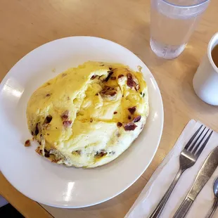 Cheese and bacon omelette, very tasty!