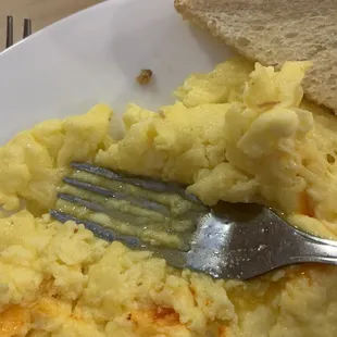 Nasty eggs with a lot of liquid coming out when you push on them.