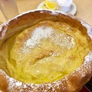 German Pancake with lemon and sugar powder. Very filling.