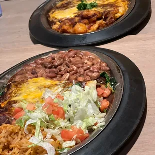 Huervos rancheros and cheese enchiladas.