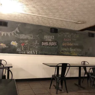 a blackboard with chalk written on it