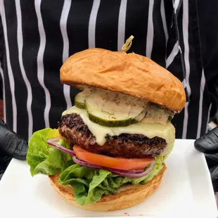 American Wagyu burger is full of flavor.