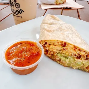 breakfast burrito &amp; salsa