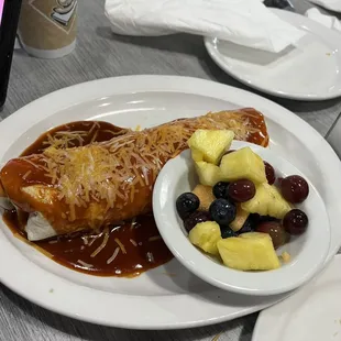 A breakfast burrito