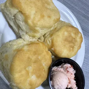Biscuits w/Strawberry Butter