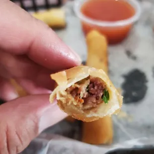 Closeup of lumpia
